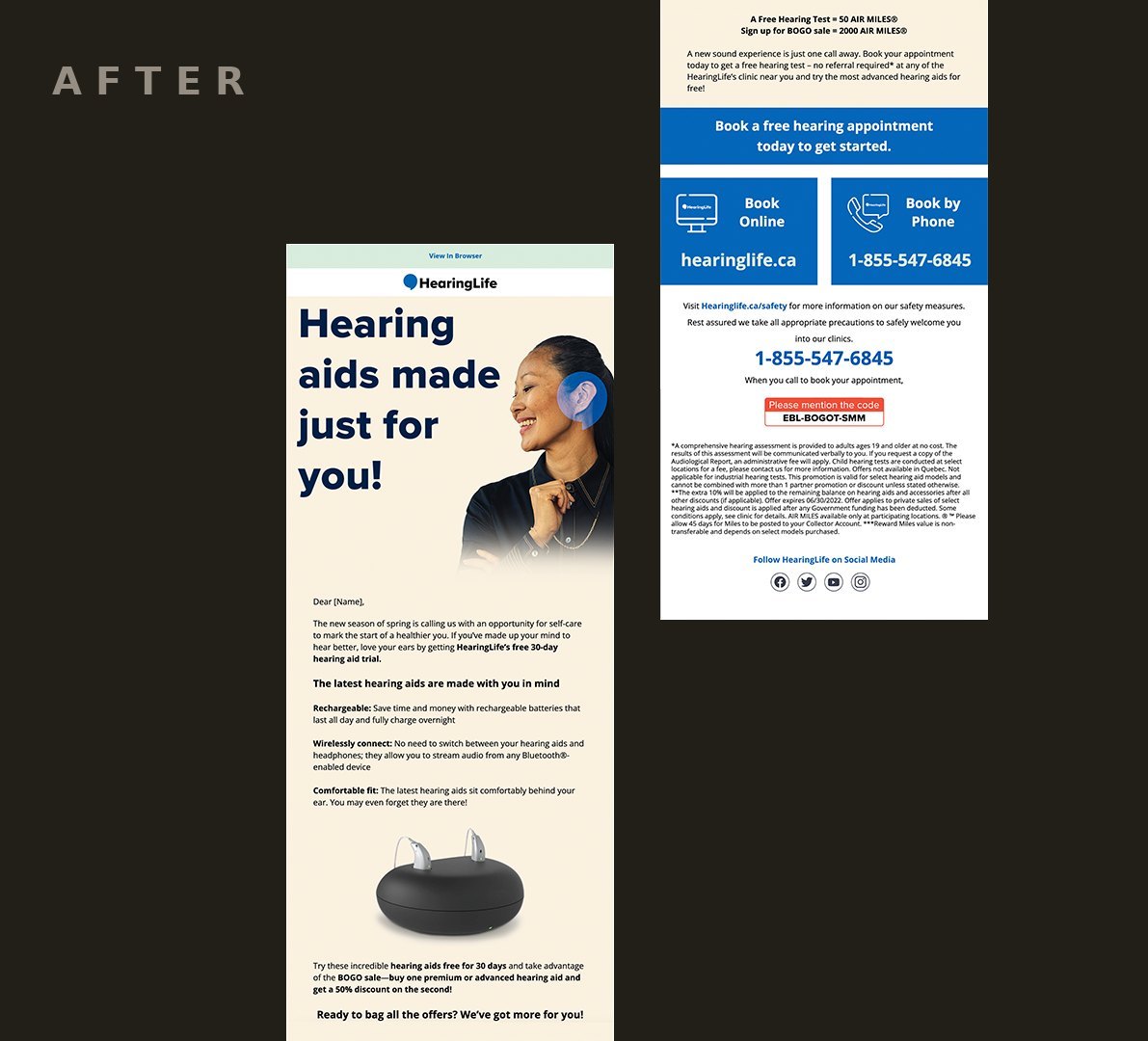 HearingLife email, redrawn with one clear action (after)